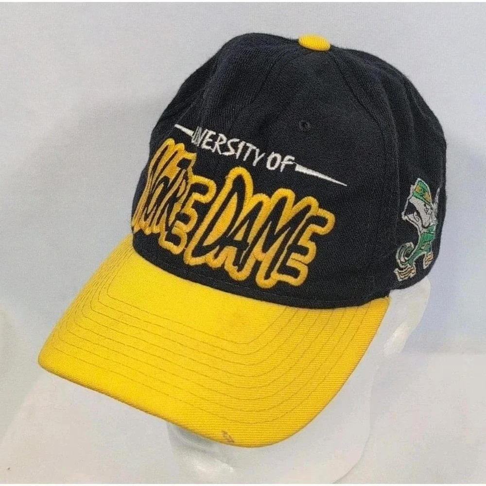 Vintage Notre Dame Fighting Irish Wool Starter Hat Spell out Baseball Cap